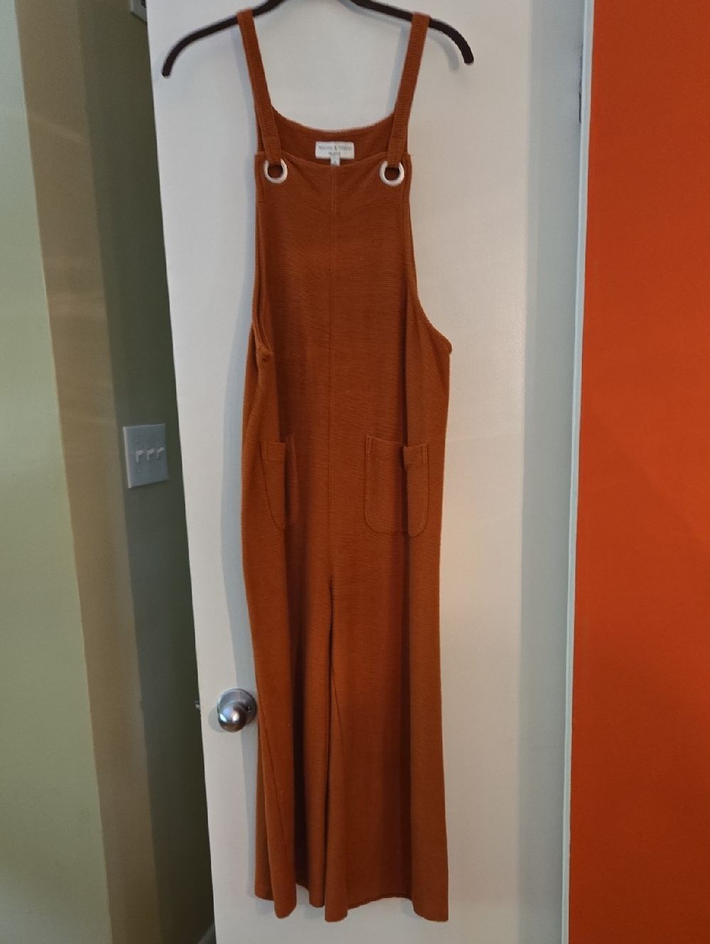 Madewell "Texture and Thread" Orange Wide-Leg Knit Jumpsuit M